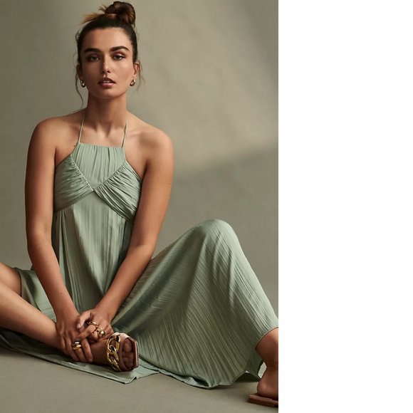 Anthropologie Tie-Back Halter Maxi Dress - Picture 3 of 5